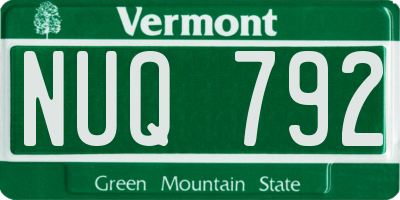 VT license plate NUQ792
