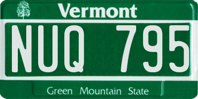 VT license plate NUQ795