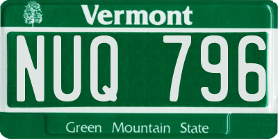 VT license plate NUQ796