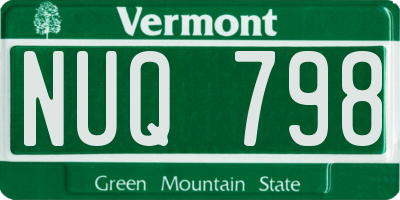 VT license plate NUQ798