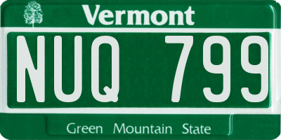 VT license plate NUQ799