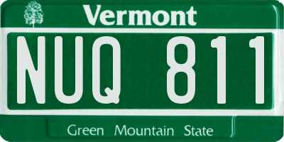 VT license plate NUQ811