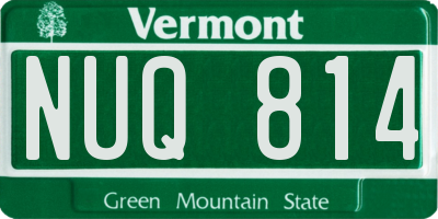 VT license plate NUQ814