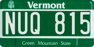 VT license plate NUQ815