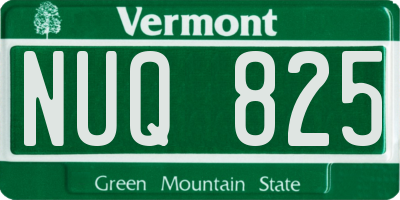 VT license plate NUQ825