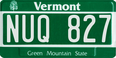 VT license plate NUQ827