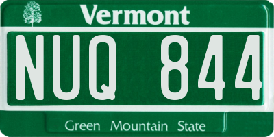 VT license plate NUQ844