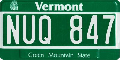 VT license plate NUQ847