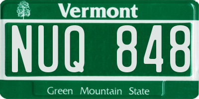 VT license plate NUQ848