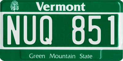 VT license plate NUQ851