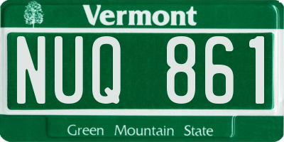VT license plate NUQ861