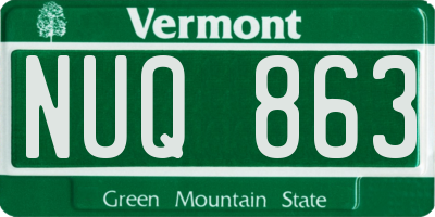 VT license plate NUQ863