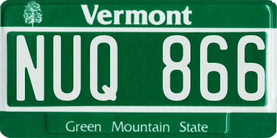 VT license plate NUQ866