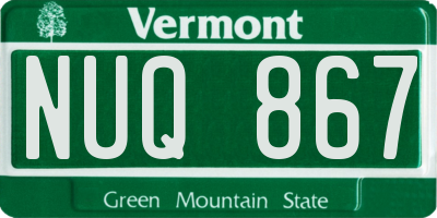VT license plate NUQ867