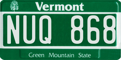 VT license plate NUQ868