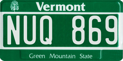 VT license plate NUQ869