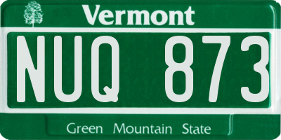 VT license plate NUQ873
