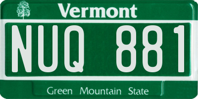 VT license plate NUQ881
