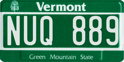 VT license plate NUQ889