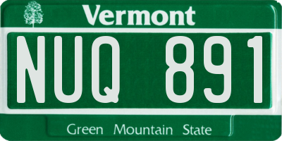 VT license plate NUQ891