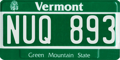 VT license plate NUQ893