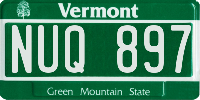 VT license plate NUQ897