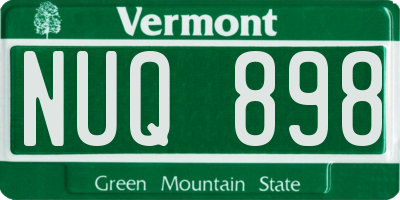 VT license plate NUQ898