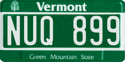 VT license plate NUQ899