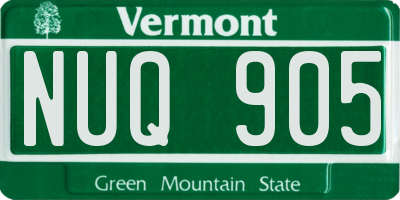 VT license plate NUQ905