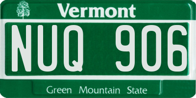 VT license plate NUQ906