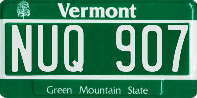VT license plate NUQ907