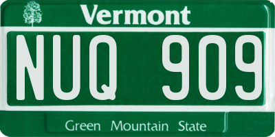 VT license plate NUQ909