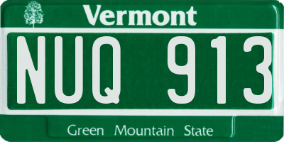 VT license plate NUQ913