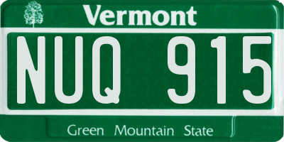 VT license plate NUQ915
