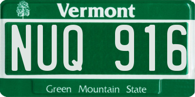 VT license plate NUQ916