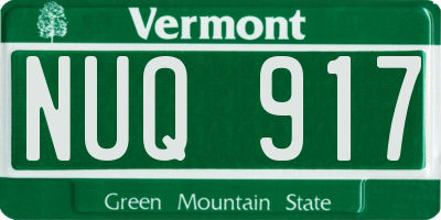 VT license plate NUQ917