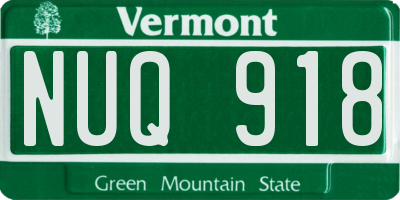 VT license plate NUQ918