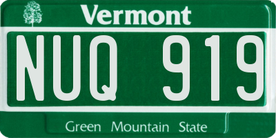 VT license plate NUQ919