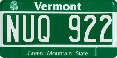VT license plate NUQ922