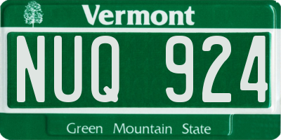 VT license plate NUQ924