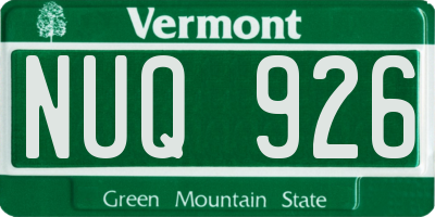VT license plate NUQ926