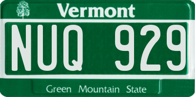 VT license plate NUQ929