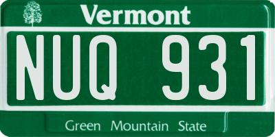 VT license plate NUQ931