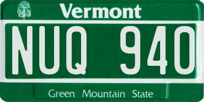 VT license plate NUQ940