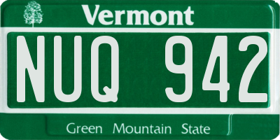 VT license plate NUQ942