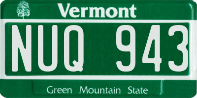 VT license plate NUQ943