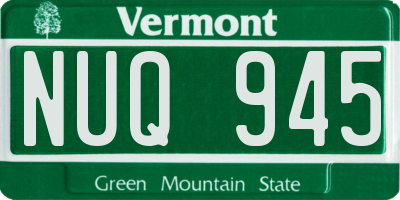 VT license plate NUQ945