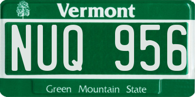 VT license plate NUQ956
