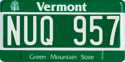 VT license plate NUQ957