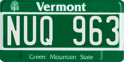 VT license plate NUQ963
